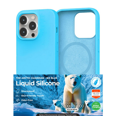 iPhone 15 Impact-Resistant Case Cover With Non-Toxic Liquid Silicone - Soft, Stain-Proof And MagSafe Compatible - Light Blue